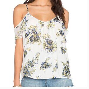 NWT Joie Adorlee B Floral Cold Shoulder Top 100% silk (M)